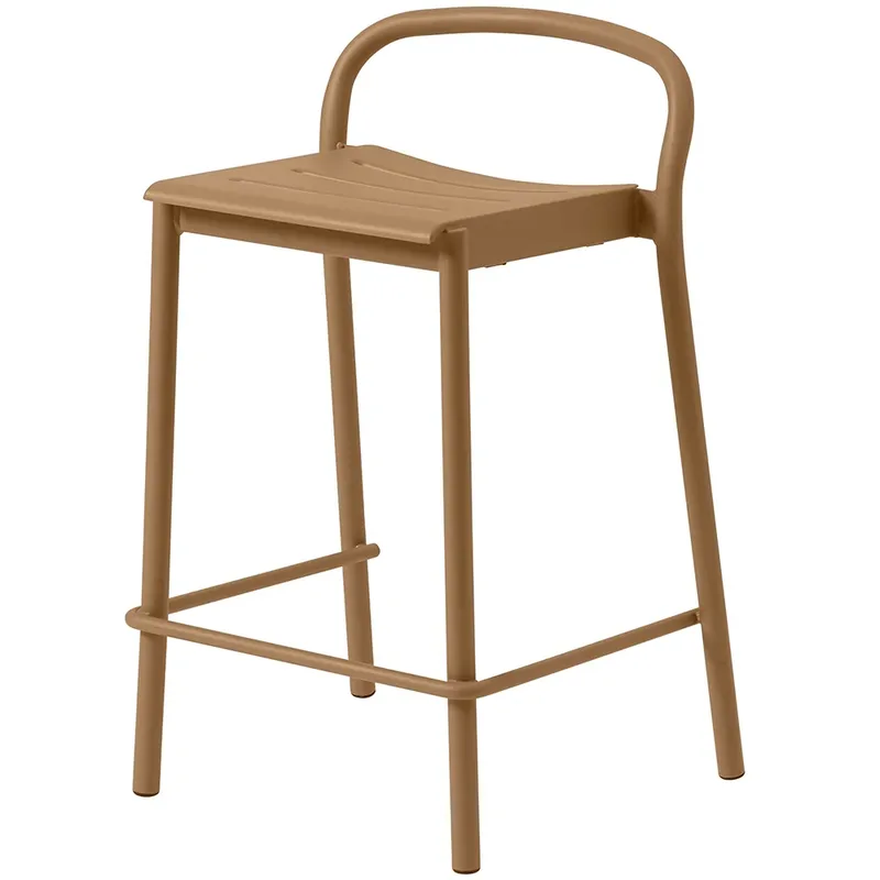 Linear Steel Niedriger Barhocker Burnt Orange de Muuto – photo du produit
