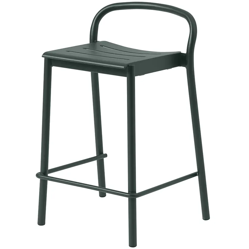 Linear Steel Niedriger Barhocker Dark Green von Muuto – Produktfoto