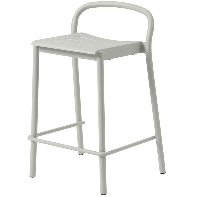 Linear Steel Niedriger Barhocker Grey van Muuto – productfoto