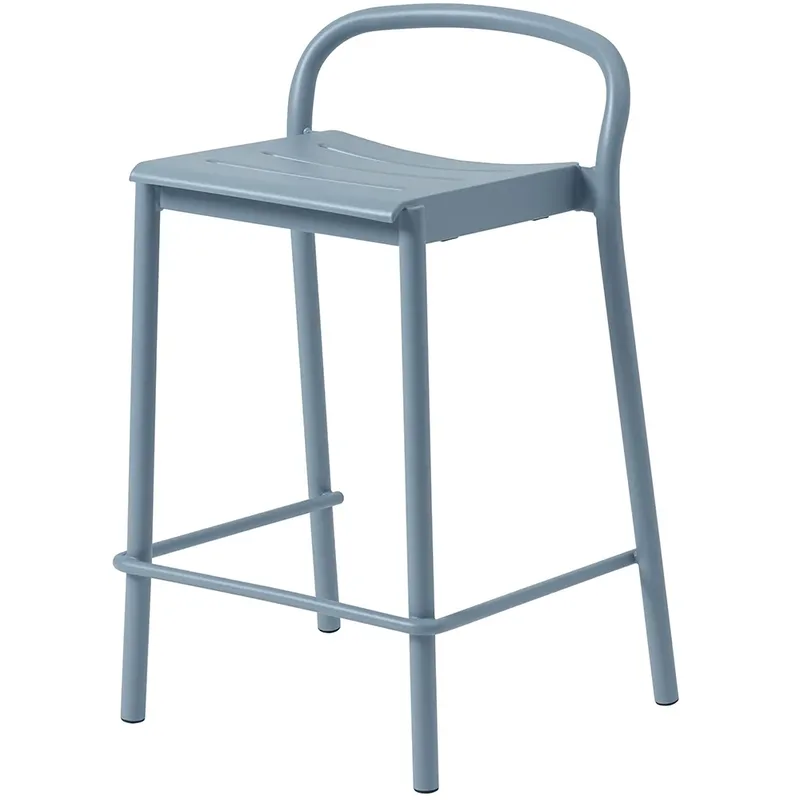Linear Steel Niedriger Barhocker Pale Blue von Muuto – Produktfoto