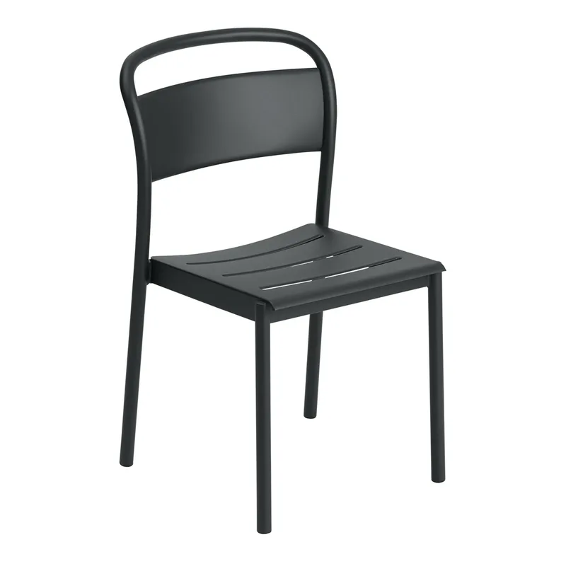 Linear steel side chair Stahlstuhl Black by Muuto – product photo
