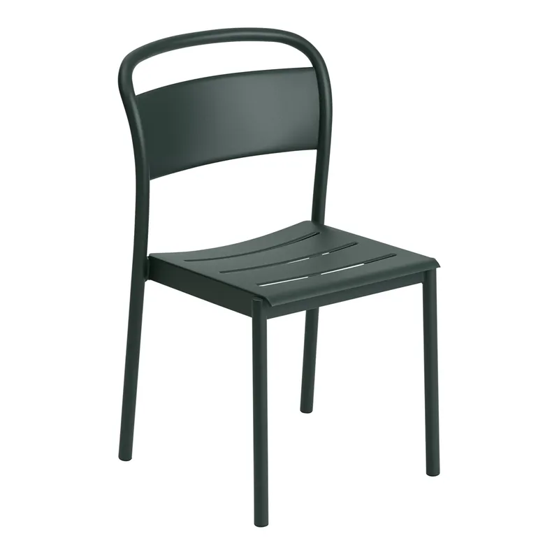 Linear steel side chair Stahlstuhl Dark green by Muuto – product photo