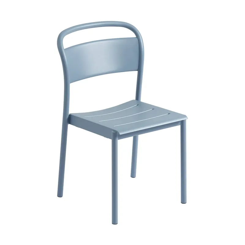 Linear steel side chair Stahlstuhl Pale blue by Muuto – product photo