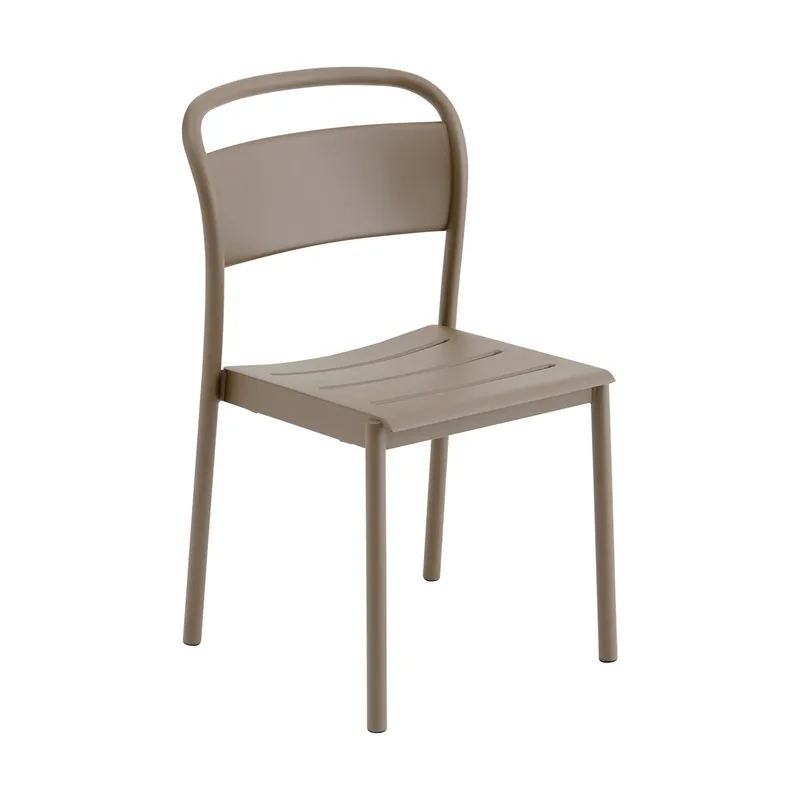 Linear steel side chair Stahlstuhl Taupe by Muuto – product photo