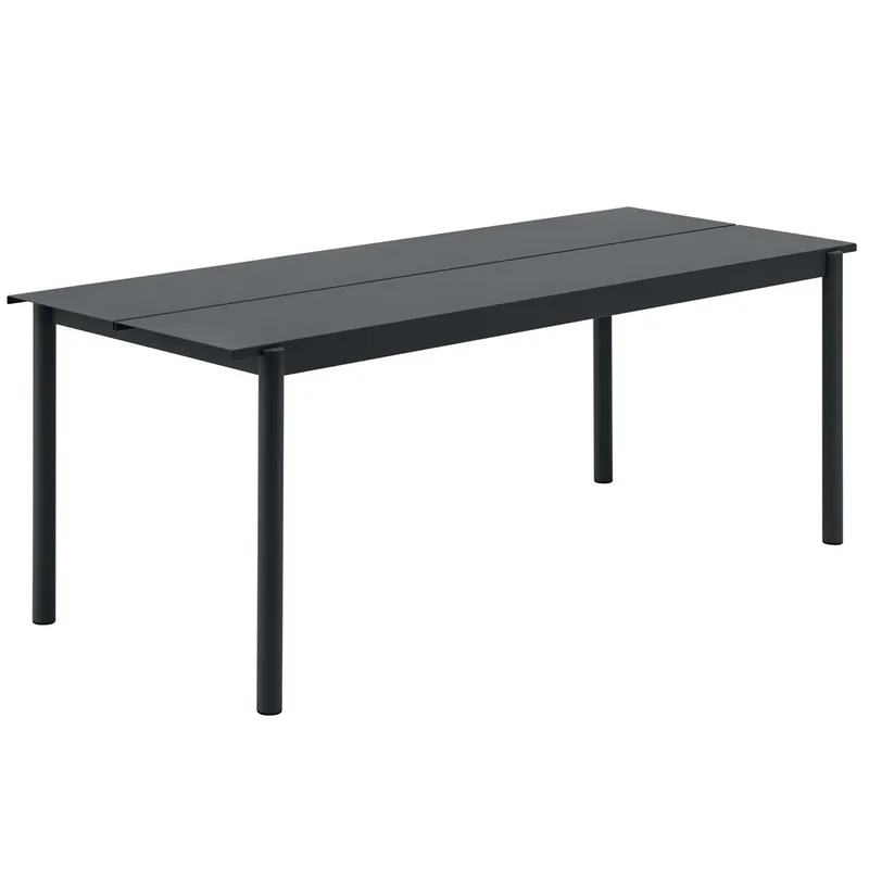 Linear steel table Stahltisch 75 x 200cm Black by Muuto – product photo