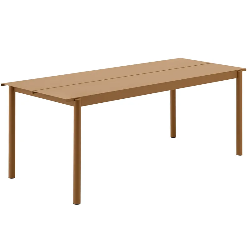 Linear steel table Stahltisch 75 x 200cm Burnt orange by Muuto – product photo