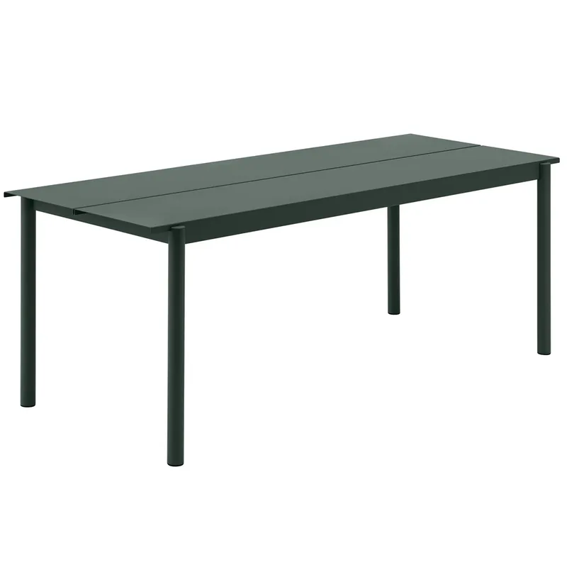 Linear steel table Stahltisch 75 x 200cm Dark green by Muuto – product photo