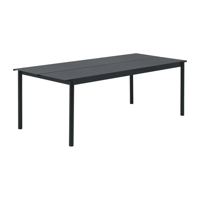 Linear steel table Tisch 220 x 90cm Black (RAL 7021) fra Muuto – produktbillede