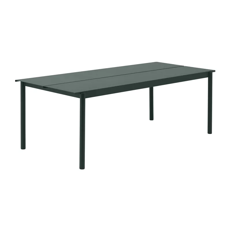 Linear steel table Tisch 220 x 90cm Dark green (RAL 6012) by Muuto – product photo