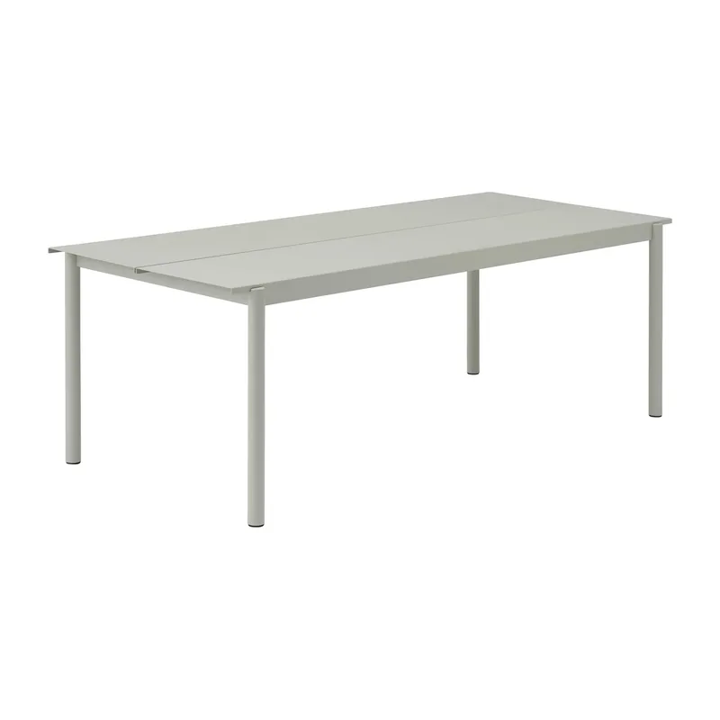 Linear steel table Tisch 220 x 90cm Grey (RAL 7044) by Muuto – product photo