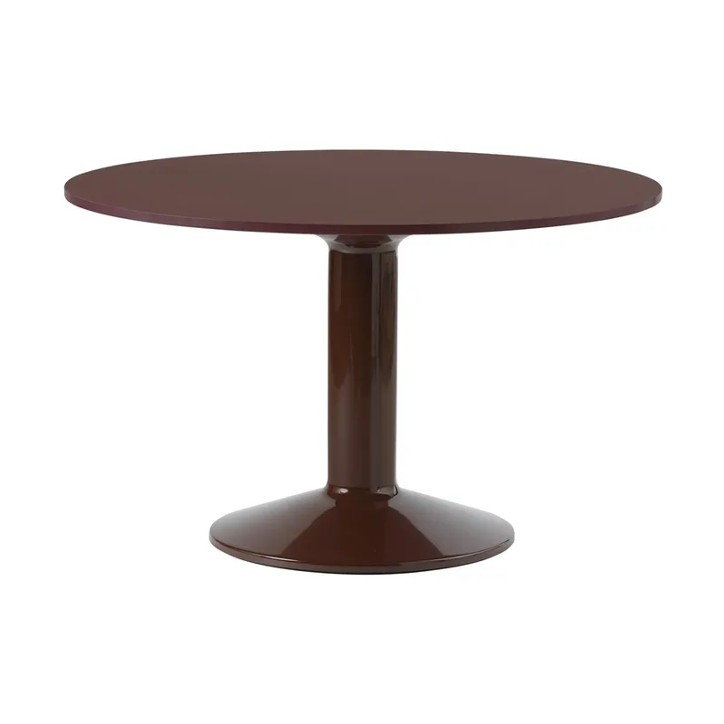 Midst Säulentisch Dark red linoleum-dark red, Ø120 cm van Muuto – productfoto