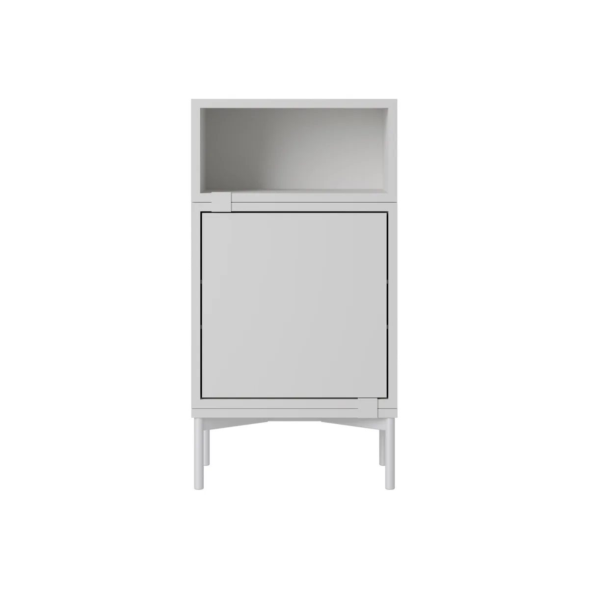 Nachttisch Stacked - Grau - mitteldichte bemalte Holzfaserplatte - Designer Julien De Smedt von Muuto – Produktfoto