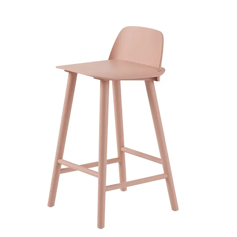 Nerd barhocker 65 cm - mit Metallfußstütze - Tan Rose von Muuto – Produktfoto