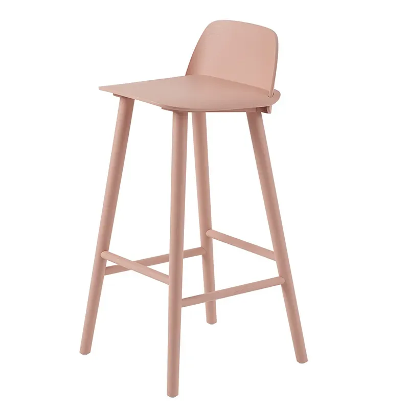 Nerd barhocker 75 cm - mit Metallfußstütze - Tan Rose von Muuto – Produktfoto