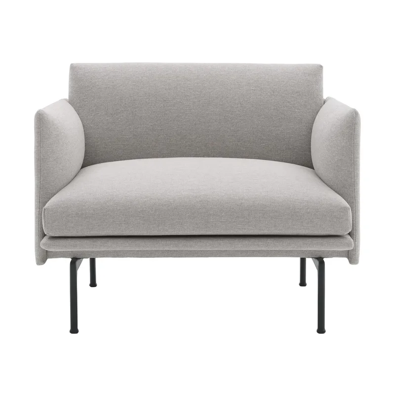 Outline chair Sessel Stoff Clay 12-Black de Muuto – photo du produit
