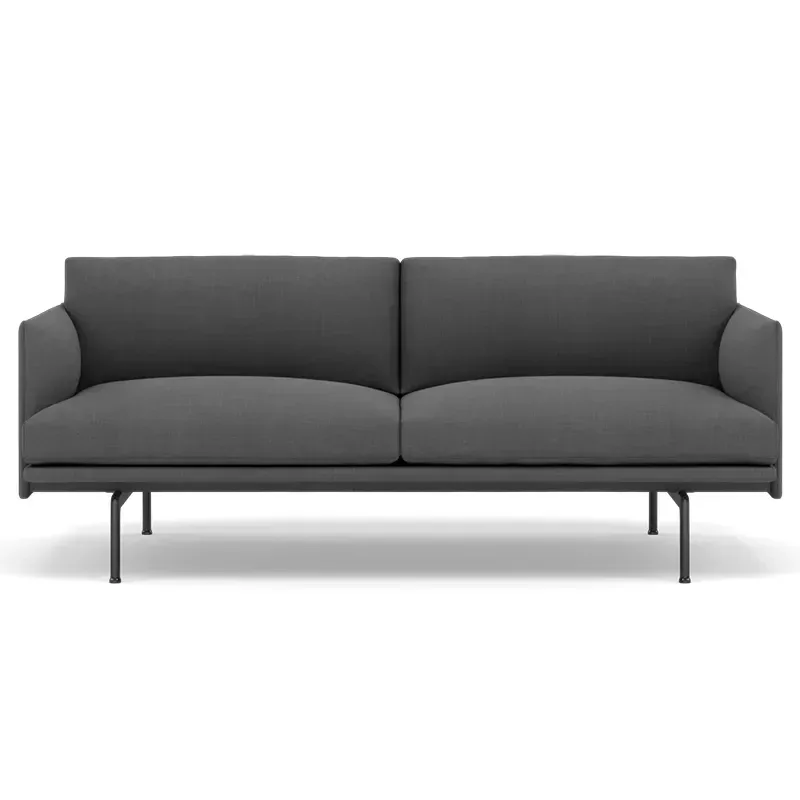 Outline Sofa 2-seater - Black Base - Remix 163 Black van Muuto – productfoto