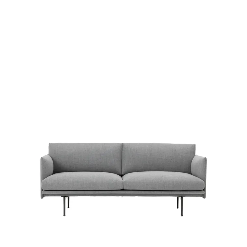 Outline Sofa 2-Sitzer Fiord 151 grey-Black by Muuto – product photo