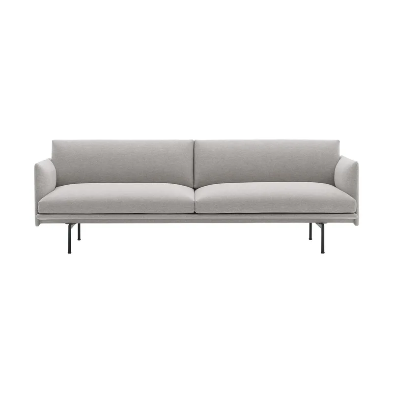 Outline Sofa 3-Sitzer Stoff Clay 12-Black von Muuto – Produktfoto