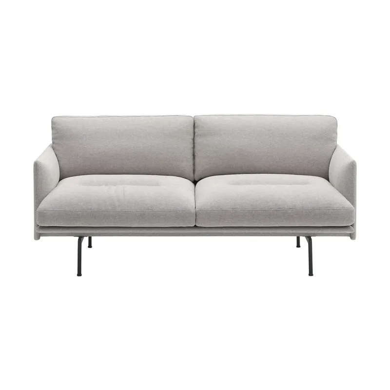 Outline Soft Sofa Clay 12-schwarze Beine, 2-sitzig by Muuto – product photo