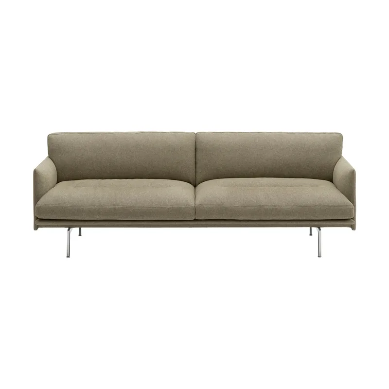 Outline Soft Sofa Clay 15-Aluminiumbeine, 3-sitzig van Muuto – productfoto