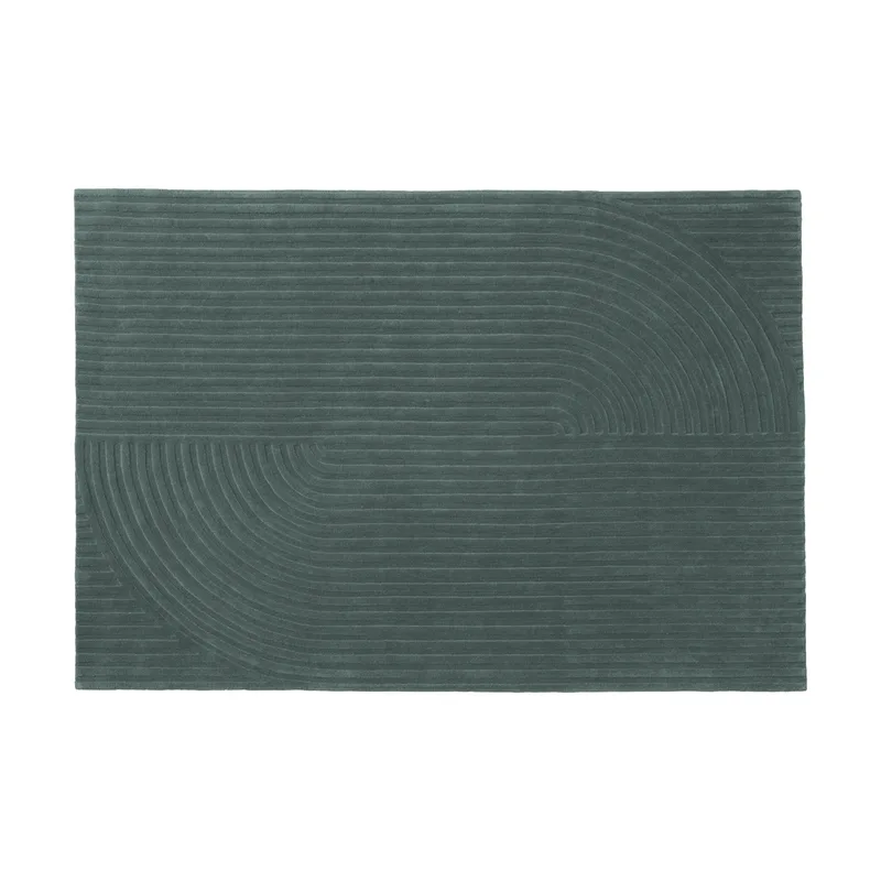 Relevo Rug Quattro Wollteppich Dark green, 170x240 cm van Muuto – productfoto
