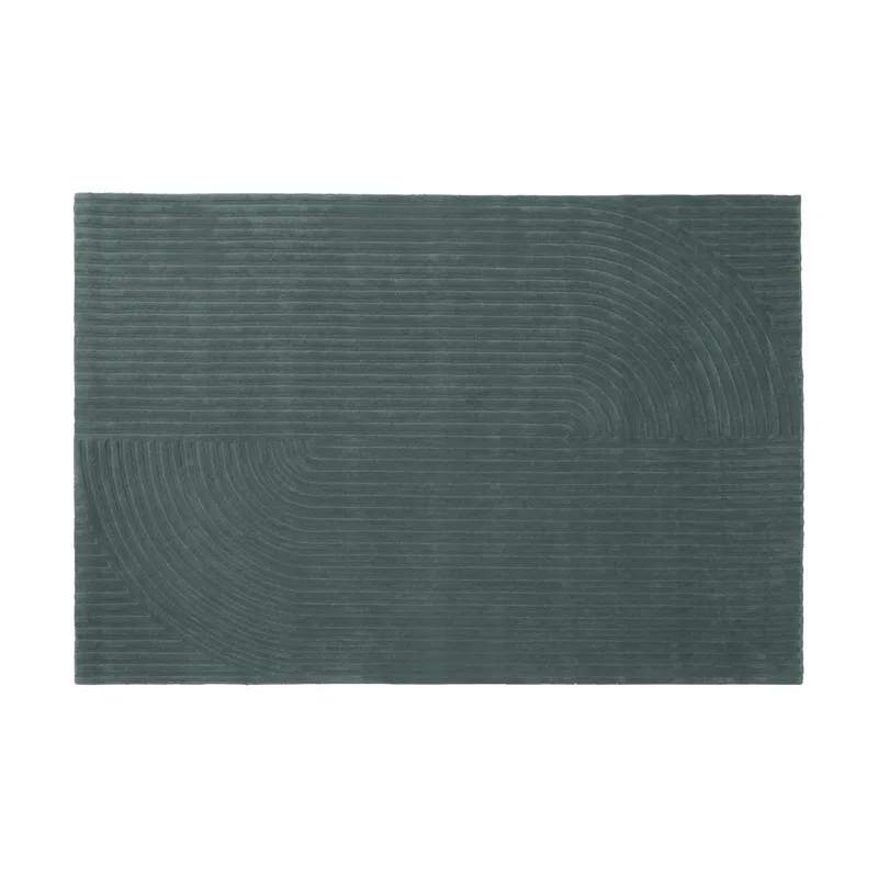 Relevo Rug Quattro Wollteppich Dark green, 200x300 cm van Muuto – productfoto