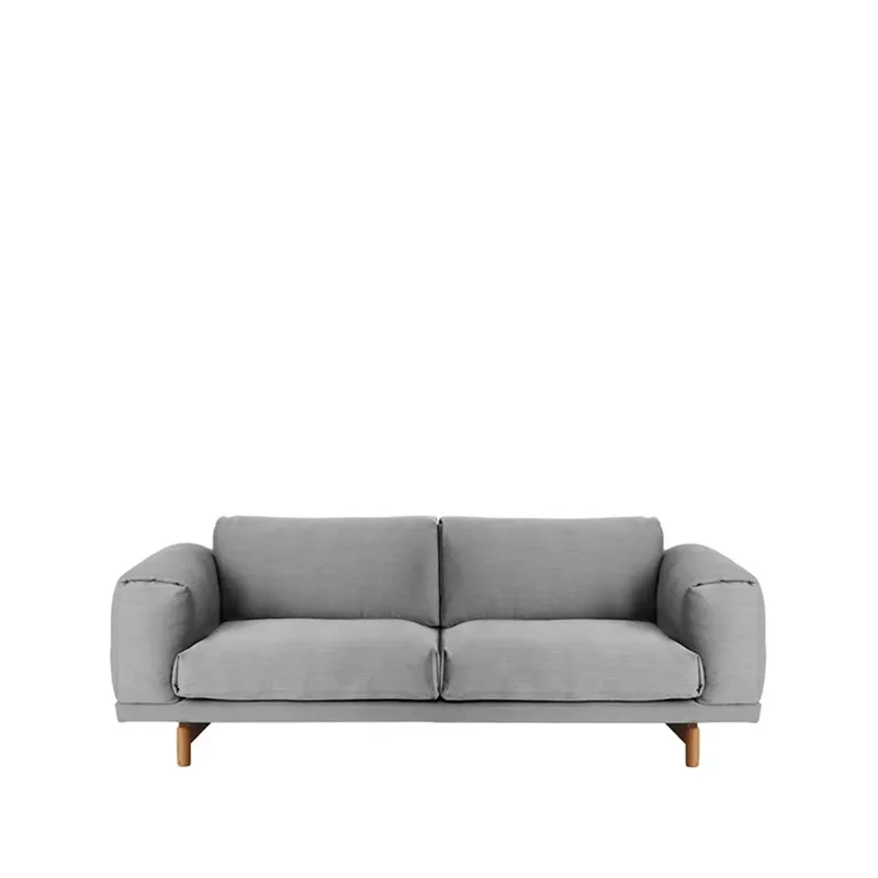 Rest Sofa 2-Sitzer Stoff steelcut trio ii 133 light grey, Eichenholzbeine van Muuto – productfoto