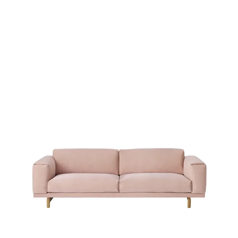 Rest Sofa 3-Sitzer Stoff steelcut trio 515 Rose, Eichenholzbeine van Muuto – productfoto