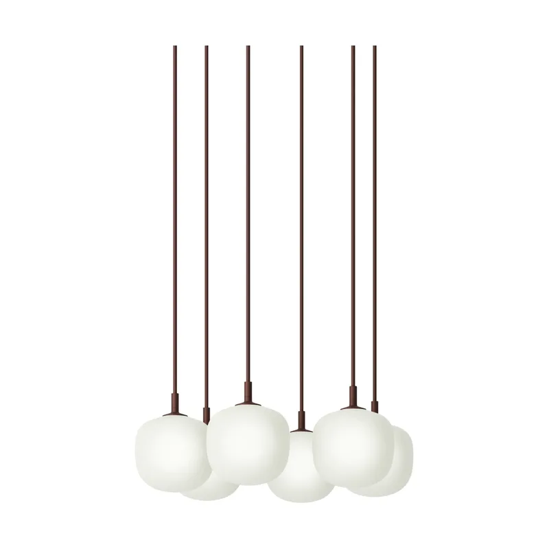 Rime Pendant Cluster 6 Pendel Dunkelrot, Ø12 cm von Muuto – Produktfoto