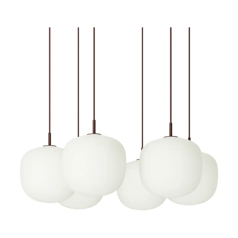 Rime Pendant Cluster 6 Pendel Dunkelrot, Ø25 cm von Muuto – Produktfoto