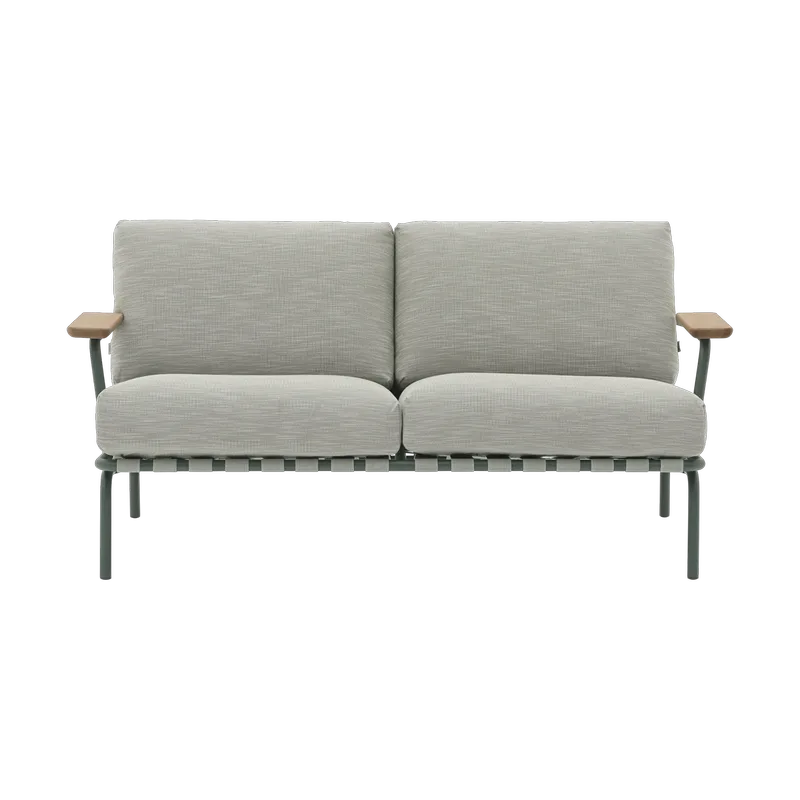 Settle 2-Sitzer Sofa Ribbed Weave 2 Dark green von Muuto – Produktfoto