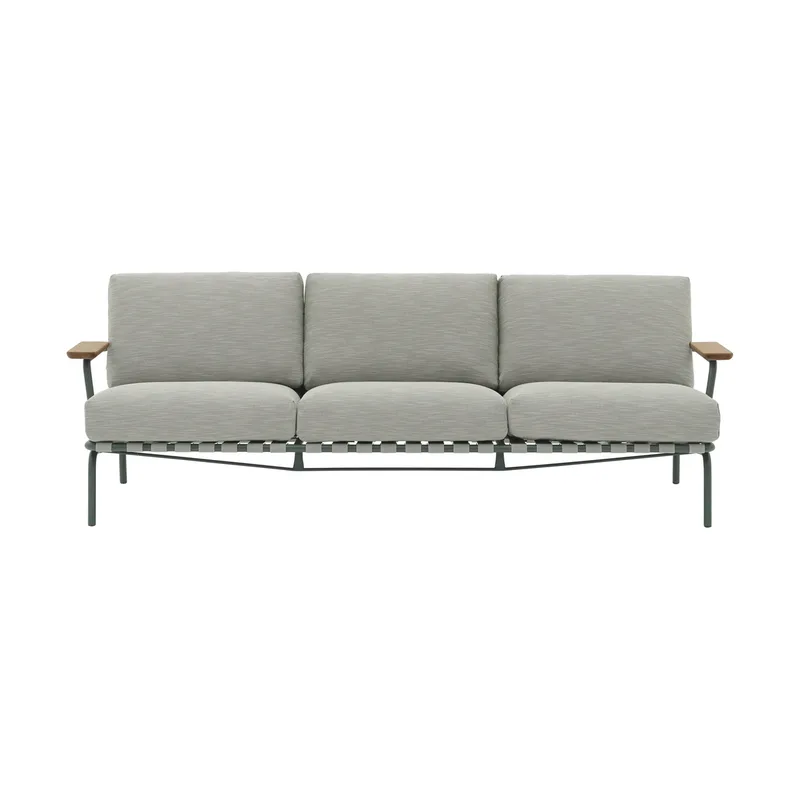 Settle 3-Sitzer Sofa Ribbed Weave 2 Dark green von Muuto – Produktfoto