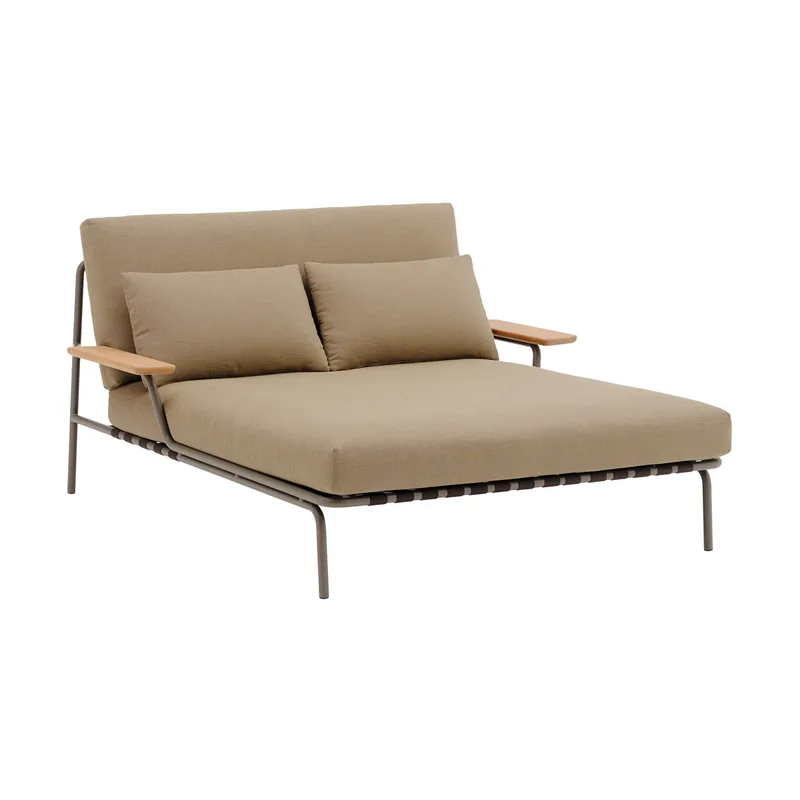 Settle Loungeliege Ribbed Weave 5-taupe, mit Armlehne von Muuto – Produktfoto