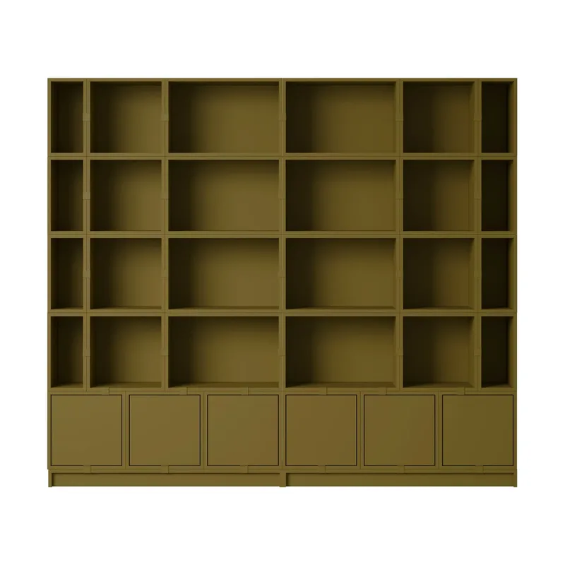 Stacked Aufbewahrungssystem Bookcase Configuration 1 Brown Green von Muuto – Produktfoto