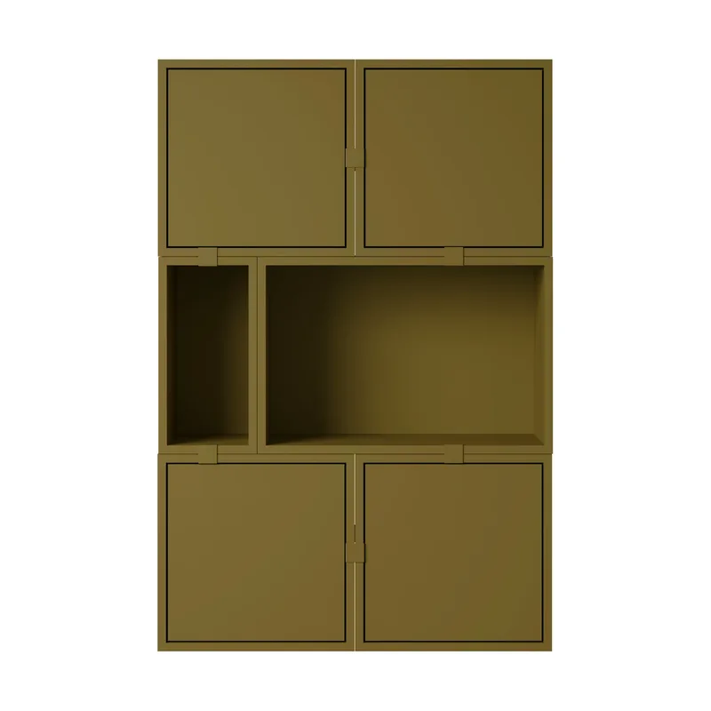 Stacked Aufbewahrungssystem Sideboard Konfiguration 4 Brown green von Muuto – Produktfoto