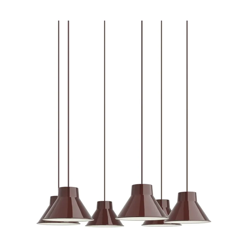 Top Pendant Cluster 6 Pendelleuchte Dunkelrot, Ø21 cm von Muuto – Produktfoto