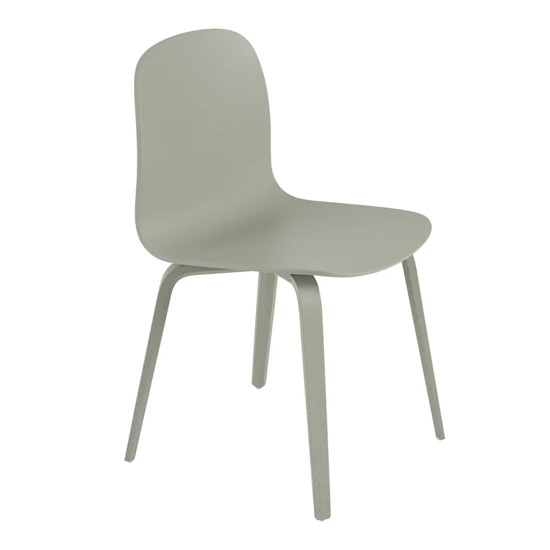 Visu Stuhl mit Holzgestell Dusty green von Muuto – Produktfoto