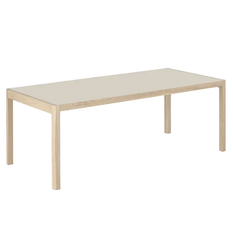 Workshop Table 92x200 cm - Warm Grey Linoleum Oak van Muuto – productfoto