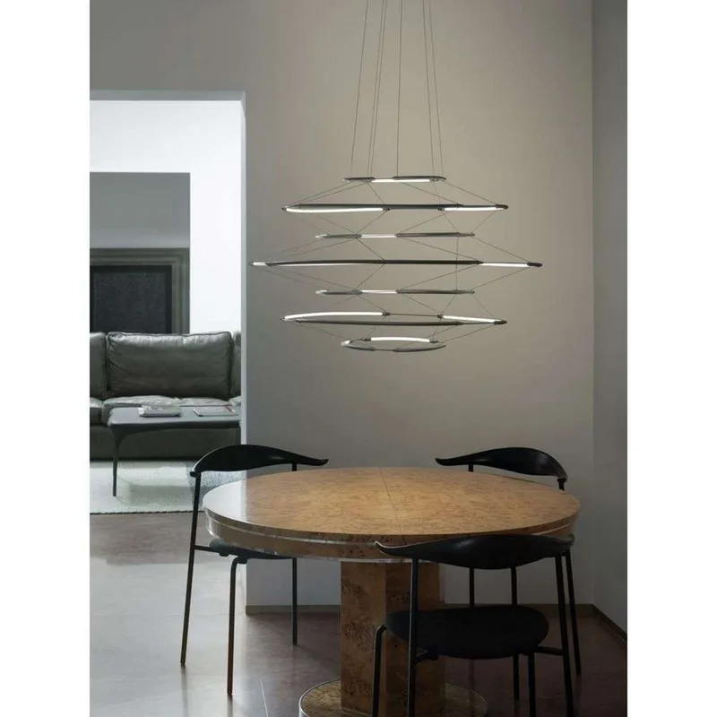 Drop 7 Hanglamp Satin Gold - Nemo Lighting - Eetkamer - Kunststof - Ring van Nemo Lighting – productfoto