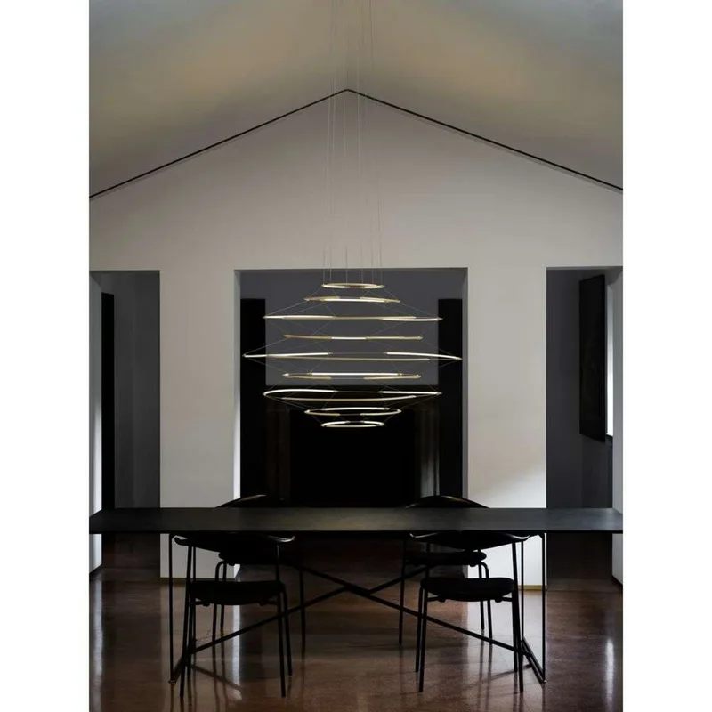 Drop 9 Hanglamp Satin Gold - Nemo Lighting - Eetkamer - Kunststof - Ring by Nemo Lighting – product photo