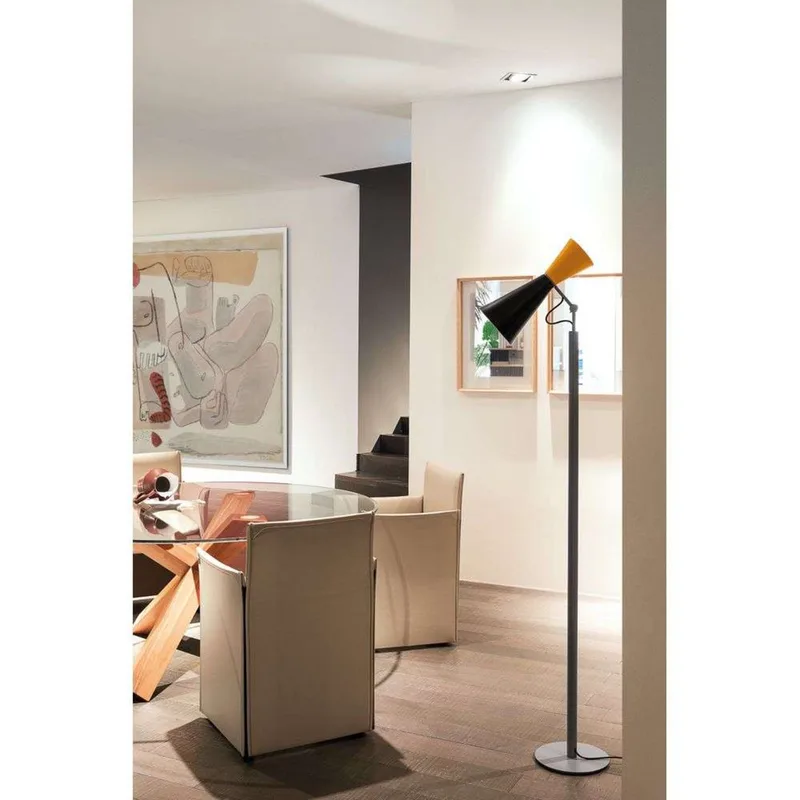 Parliament Vloerlamp Black/Yellow - Nemo Lighting - Woonkamer - Vintage / Retro - Metaal by Nemo Lighting – product photo