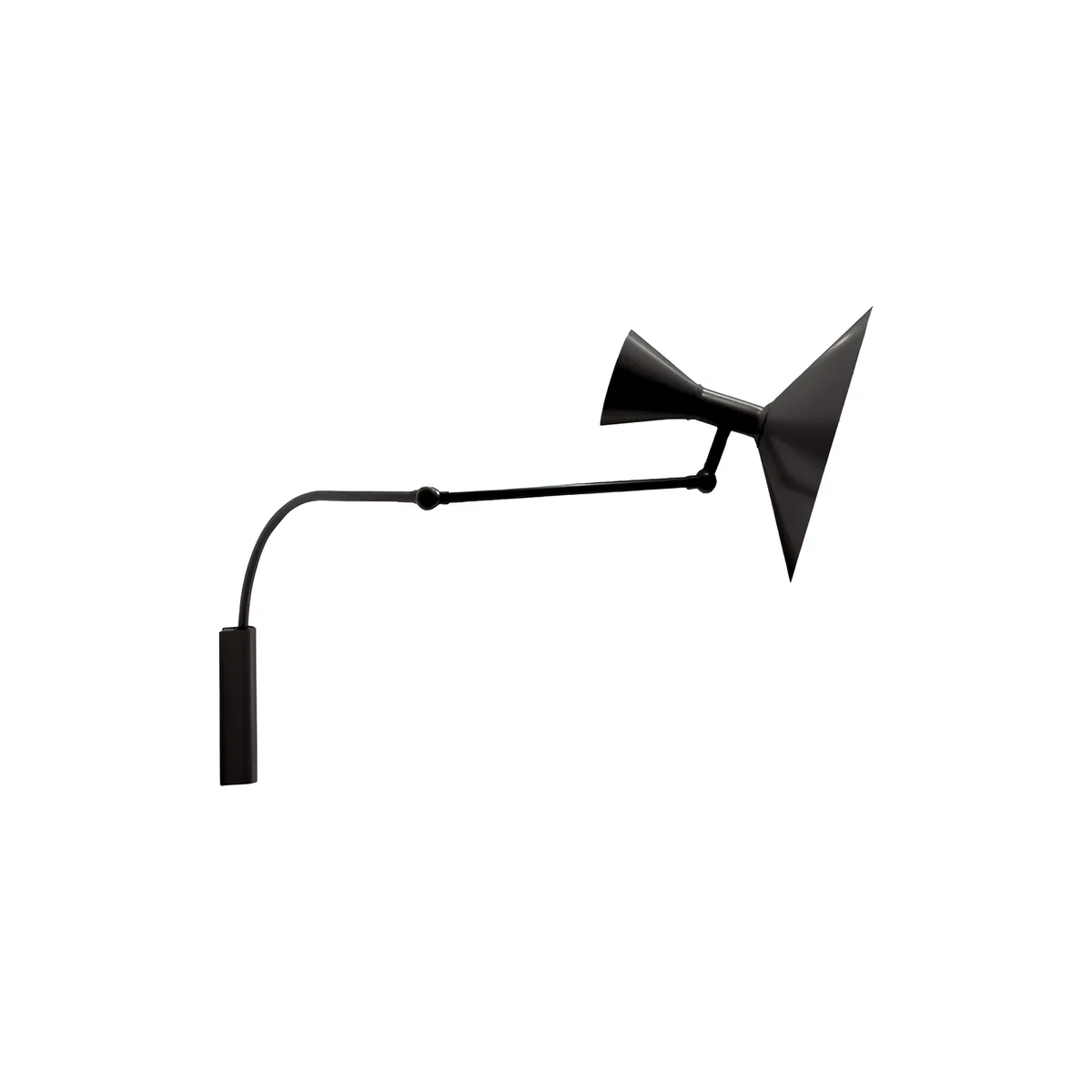 Wandleuchte mit Ausleger Le Corbusier - Schwarz - Aluminium - Designer Le Corbusier van Nemo Lighting – productfoto