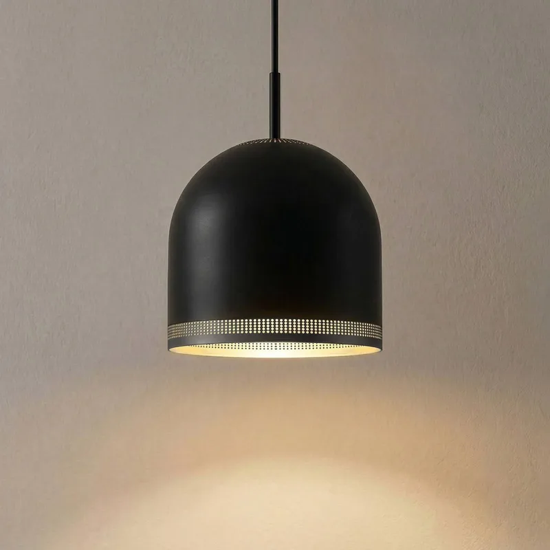 hanglamp Oura, Ø 25 cm, zwart, ijzer, E27 de NOLA en Zwart mat, Blanc – photo du produit