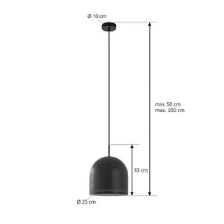 hanglamp Oura, Ø 25 cm, zwart, ijzer, E27 van NOLA in Zwart mat, Wit – productfoto 4 van 5