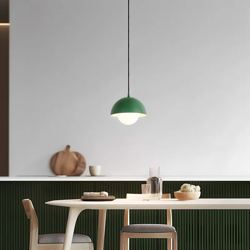 Hide hanglamp, Ø 22 cm, donkergroen, E14, aluminium/glas by NOLA – product photo