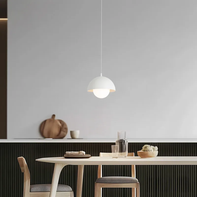 Hide hanglamp, Ø 22 cm, wit, E14, aluminium/glas by NOLA – product photo