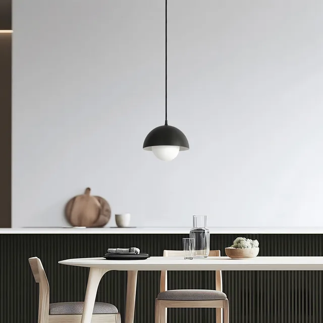 Hide hanglamp, Ø 22 cm, zwart, E14, aluminium/glas