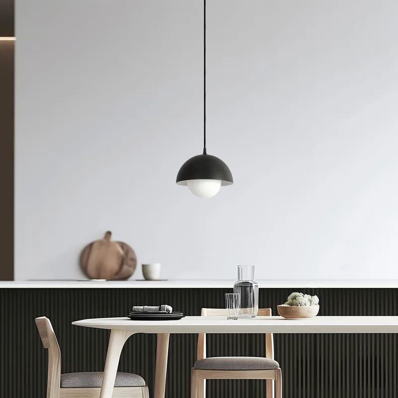 Hide hanglamp, Ø 22 cm, zwart, E14, aluminium/glas van NOLA – productfoto