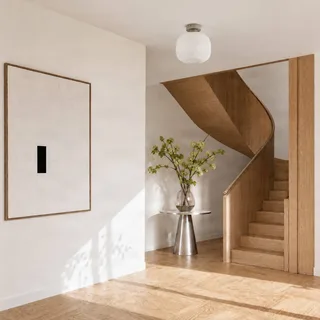 plafondlamp Evey, Ø 25 cm, wit/beige, glas fra NOLA i Hvid, Beige – produktbillede 3 af 5