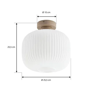 plafondlamp Evey, Ø 25 cm, wit/beige, glas fra NOLA i Hvid, Beige – produktbillede 4 af 5